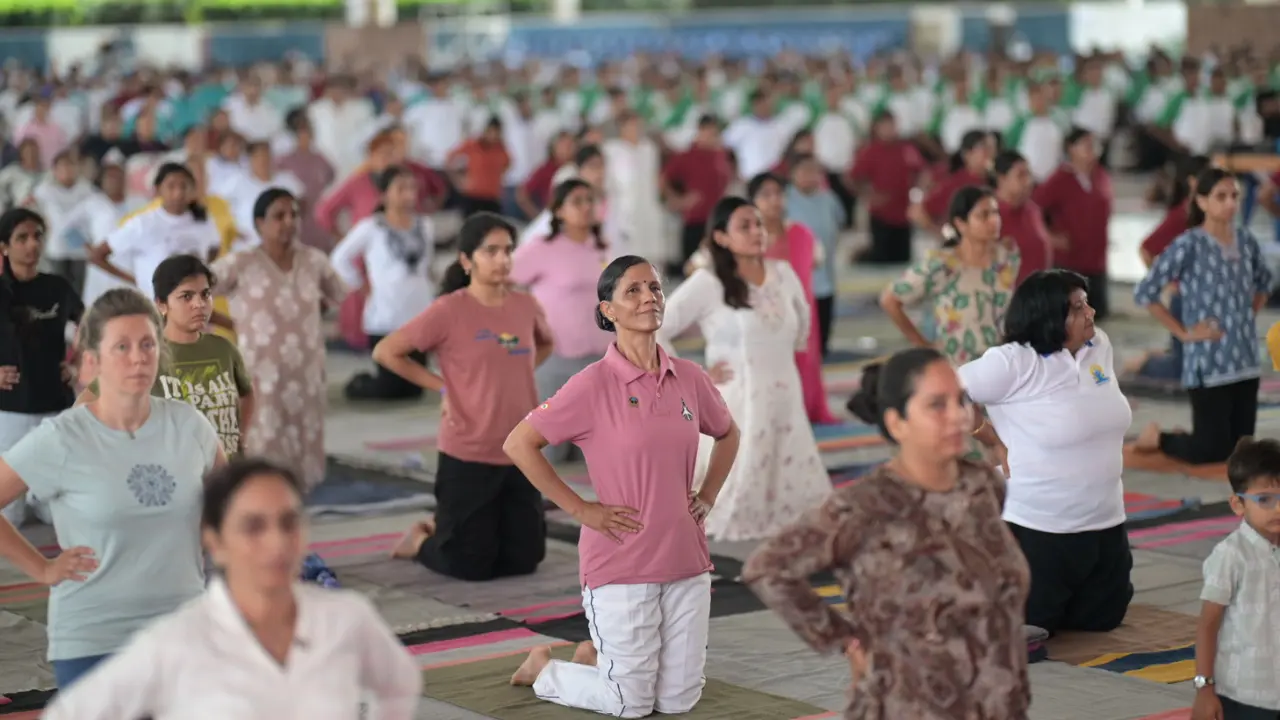 Yoga practitioners in a group